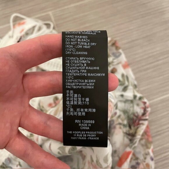 The Kooples Floral Botanical Lace Up Blouse Size XS - Picture 14 of 16